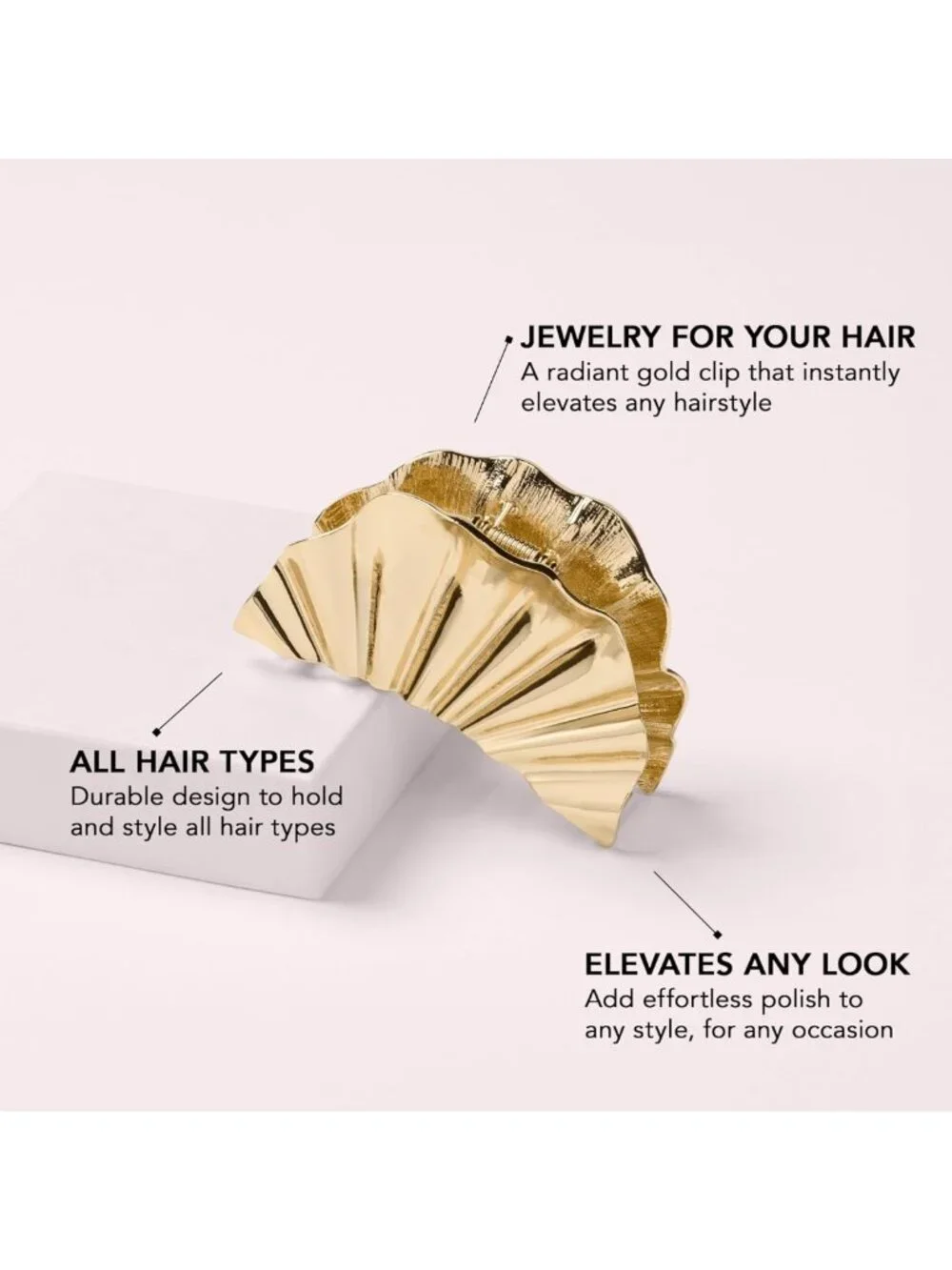 Elegant Gold Claw Clip for Women | Non-Slip Grip Hair Accessory for All Styles
